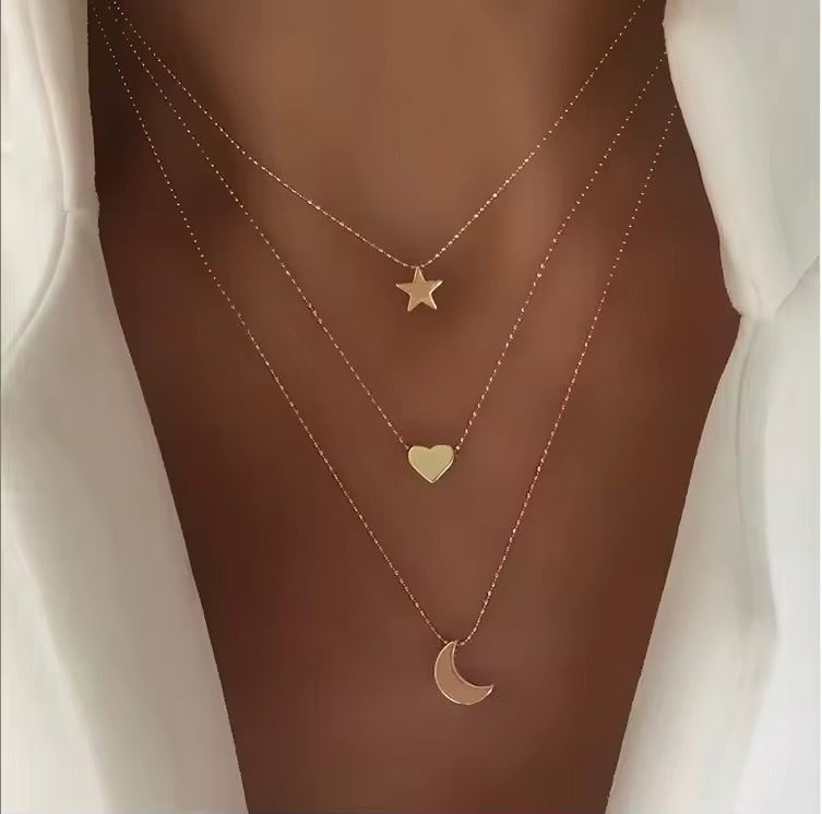 Kette mit Stern, Mond & Herz